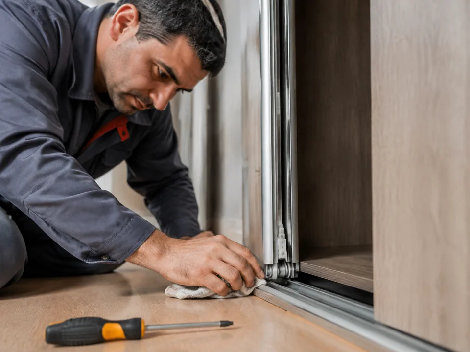 Sliding wardrobe rail repair